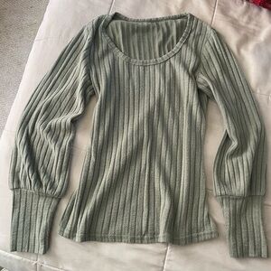 Shein Ribbed Green Sweater